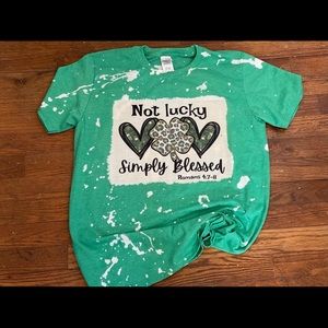Bleached T-shirt- st. Patrick’s day- blessed